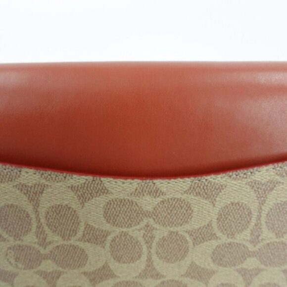 Coach Legacy Signature Shoulder Bag Red Brown OS - Picture 10 of 13